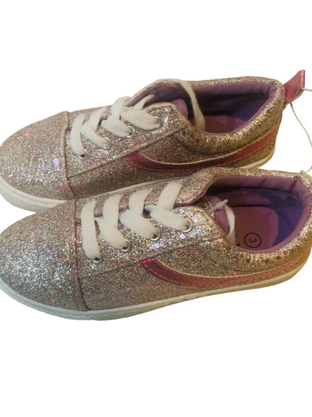 NWT!! Extremely Me Sz 3 Girls Gitter Sneakers